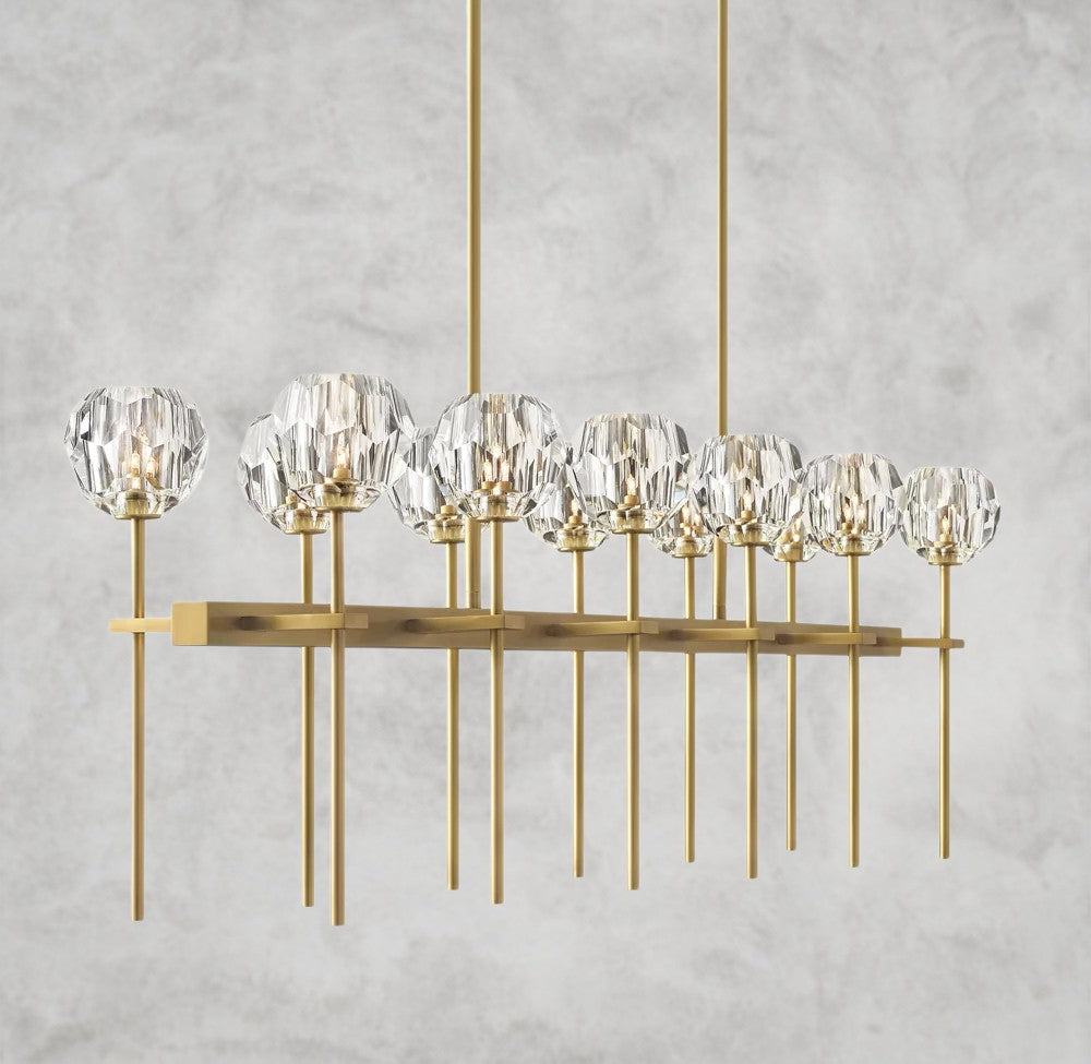 Boule De Cristal Double Linear Chandelier 60"